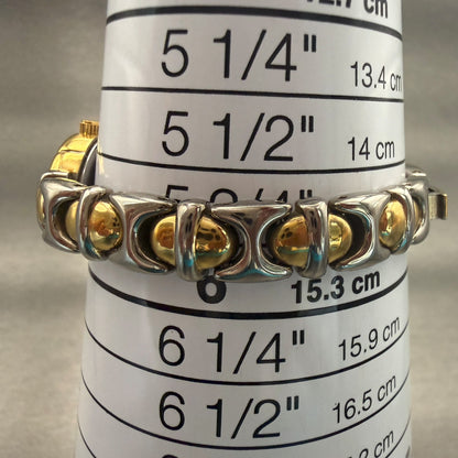 Bulova Watch Women 17mm White Dial Two Tone Oval 98L39 New Battery9