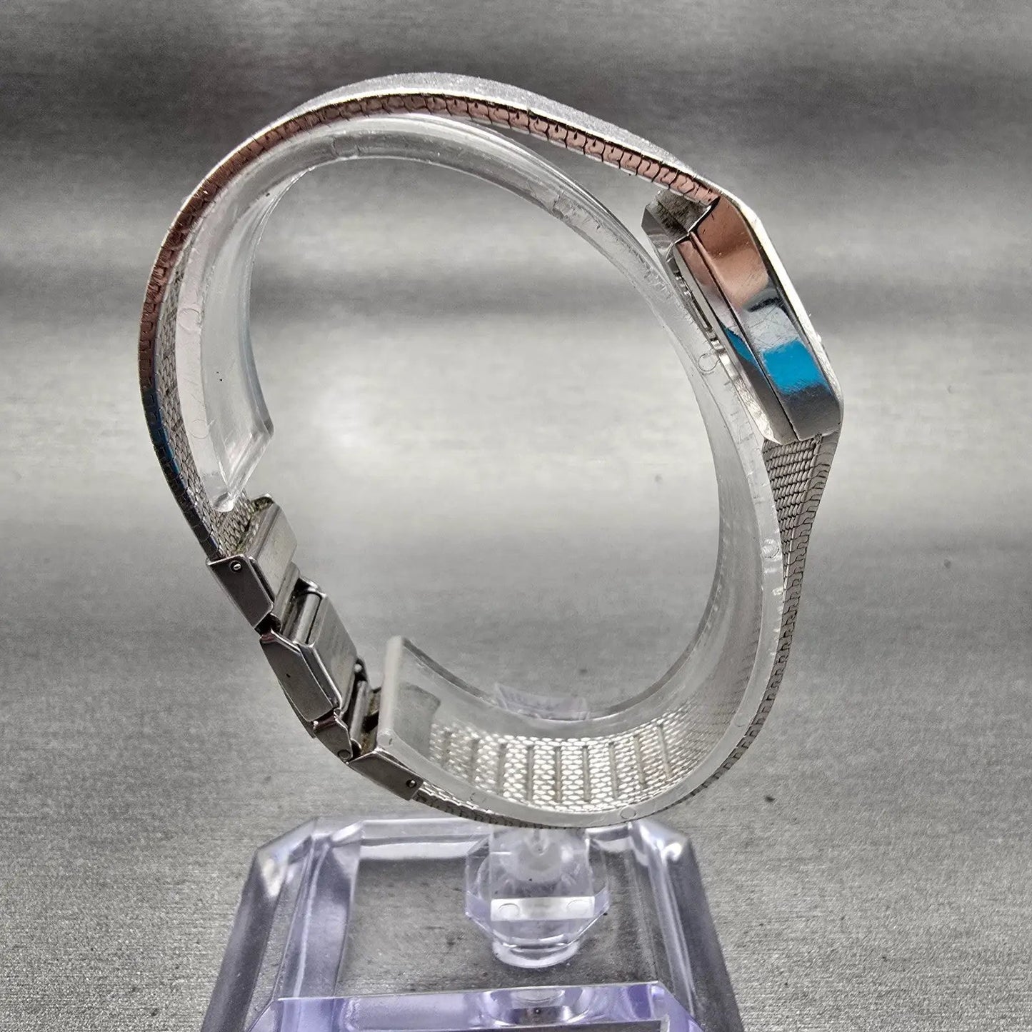 Seiko Watch Women 16mm Silver Dial Silver Tone Rectangle 16-3269 New Battery VTG8