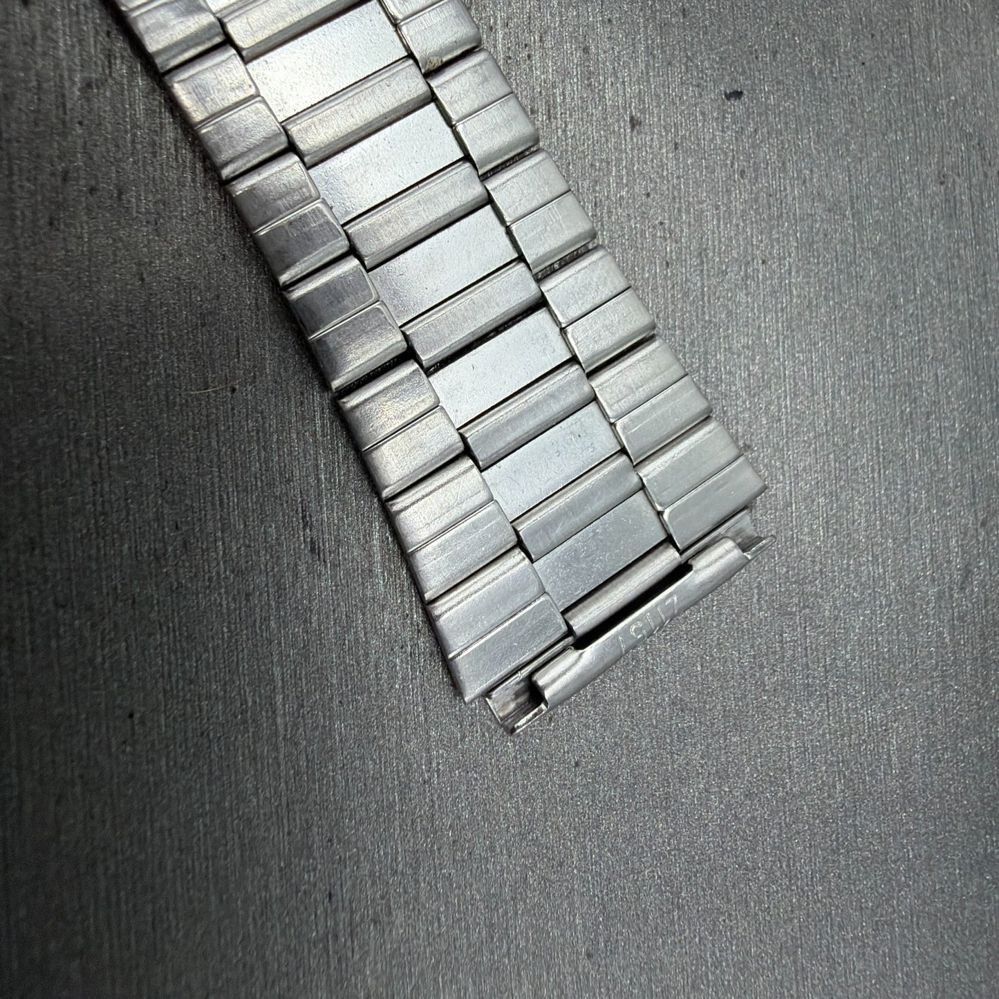 Seiko SQ Bracelet 21mm Stainless Steel Tri Folding Clasp Z1157 Vintage Japan B7