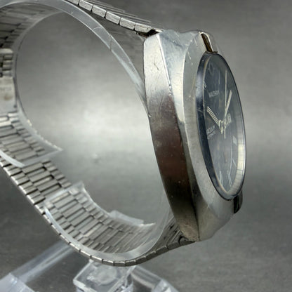 Waltham Vacuum Automatic Watch Men 36mm Blue Dial Steel Daydate Round Runs VTG3
