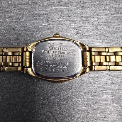 Seiko Watch Women 18mm White Dial Gold Tone Oval 1N01-5C19 New Battery Vintage10