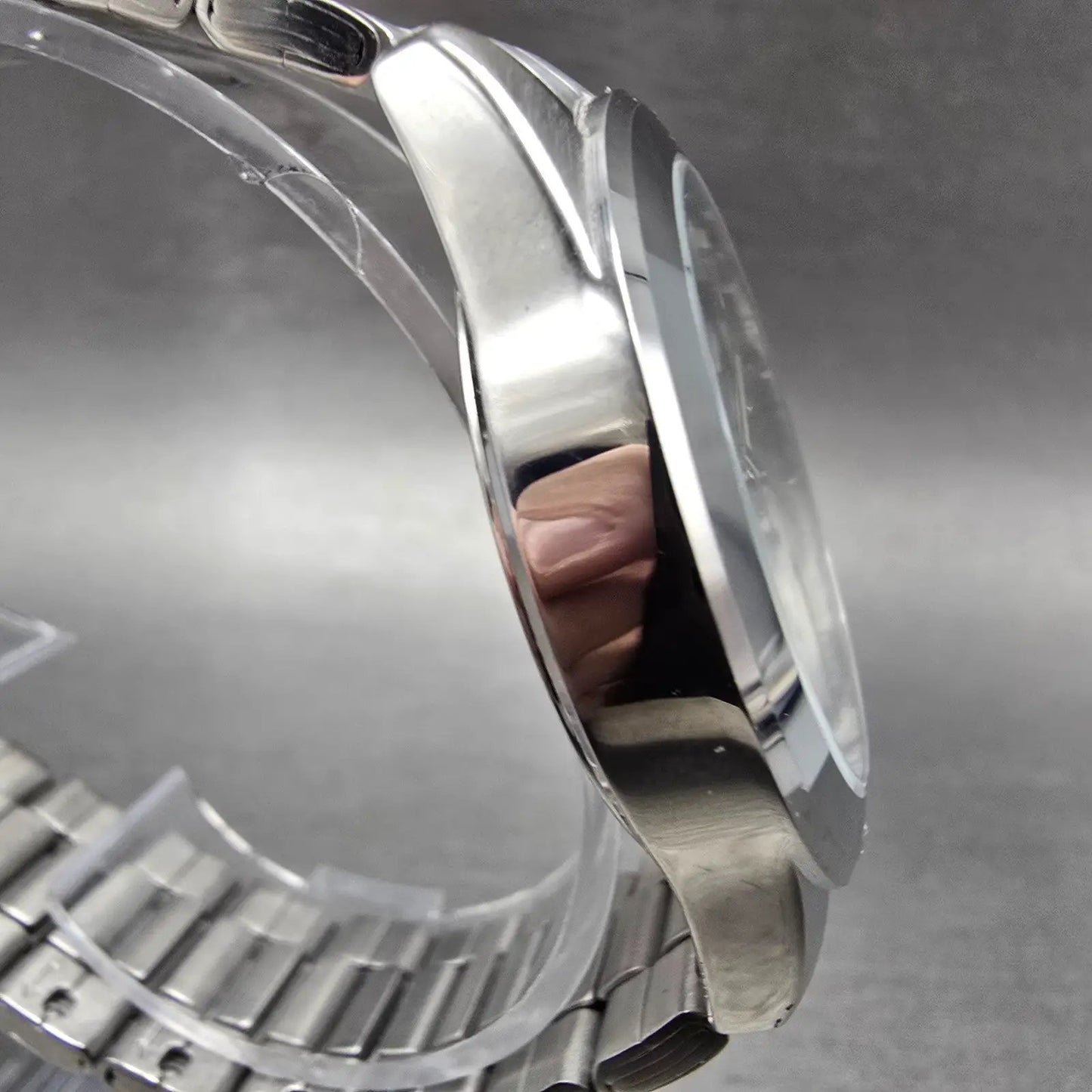 Casio Watch Men 37mm Silver Tone Date Round MTP-1215 New Battery Bracelet3