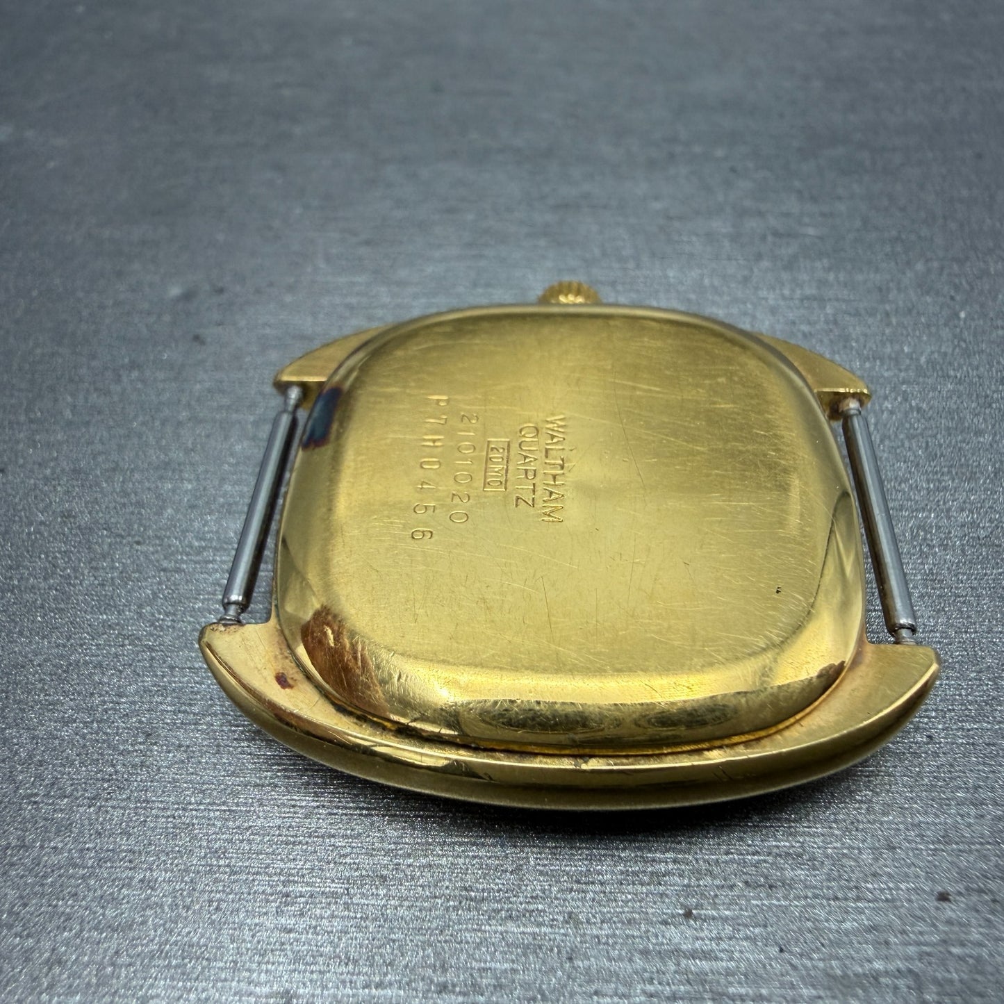 Waltham Maxim Watch Men 32mm Silver Dial Gold Plated Rectangle 2101020 PARTS11
