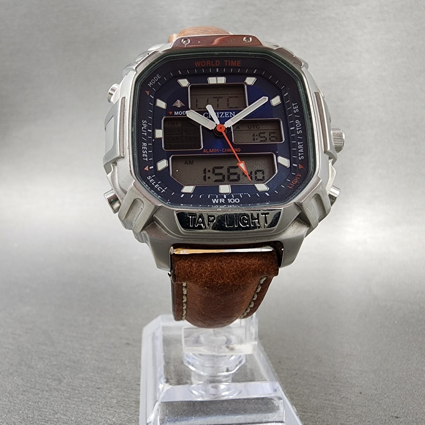 Citizen Promaster Watch Men 41mm Analog Digital Bleu Dial Steel READ!!! New Batt5