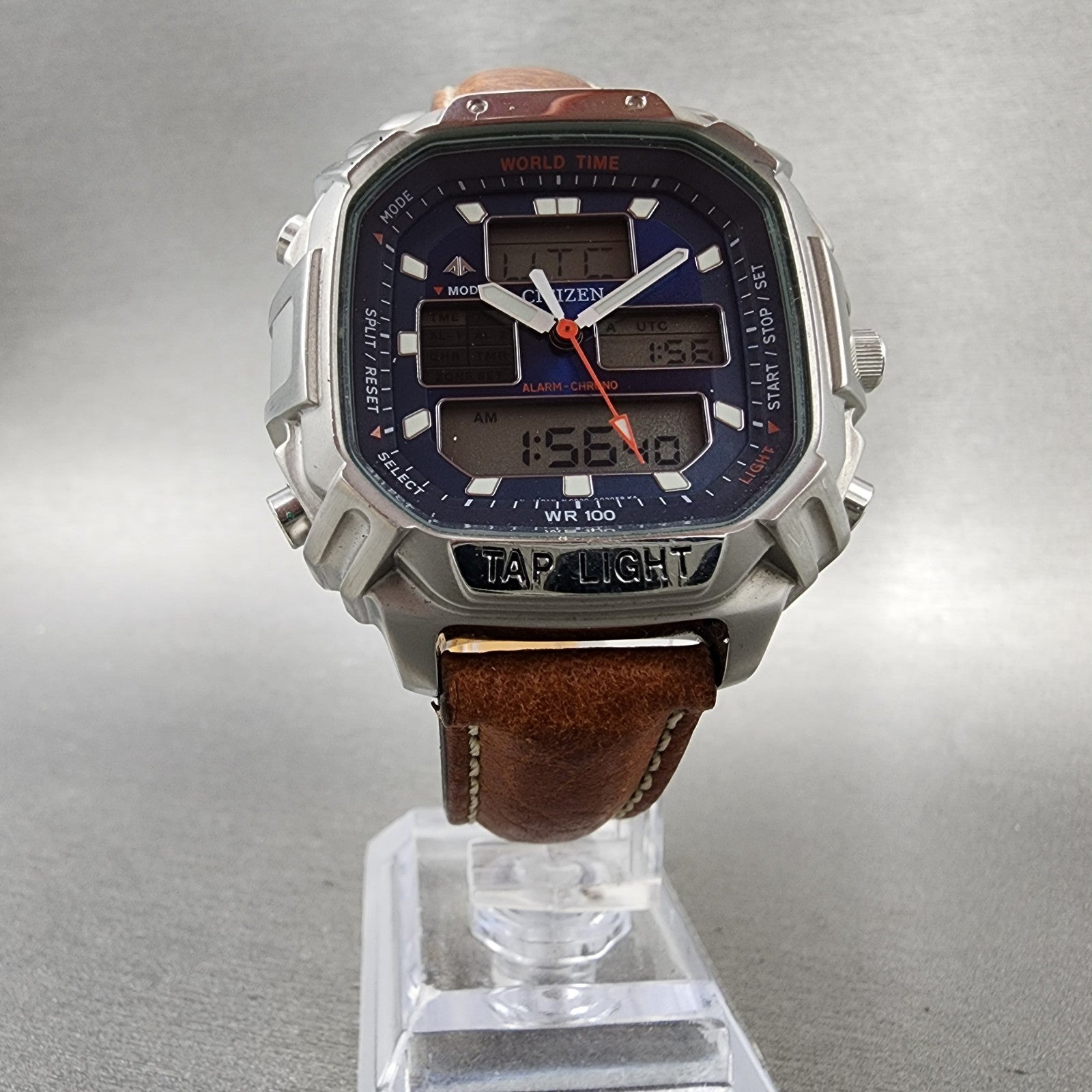 Citizen Promaster Watch Men 41mm Analog Digital Bleu Dial Steel READ!!! New Batt5