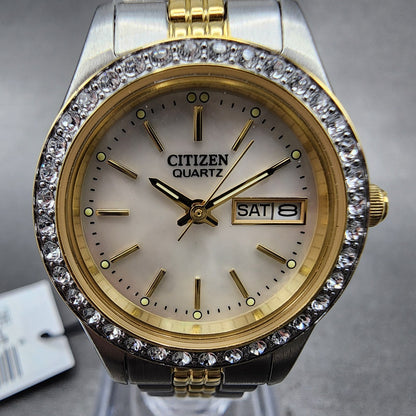 Citizen Watch Women 25mm MOP Dial Two Tone Daydate EQ0534-50D New Battery