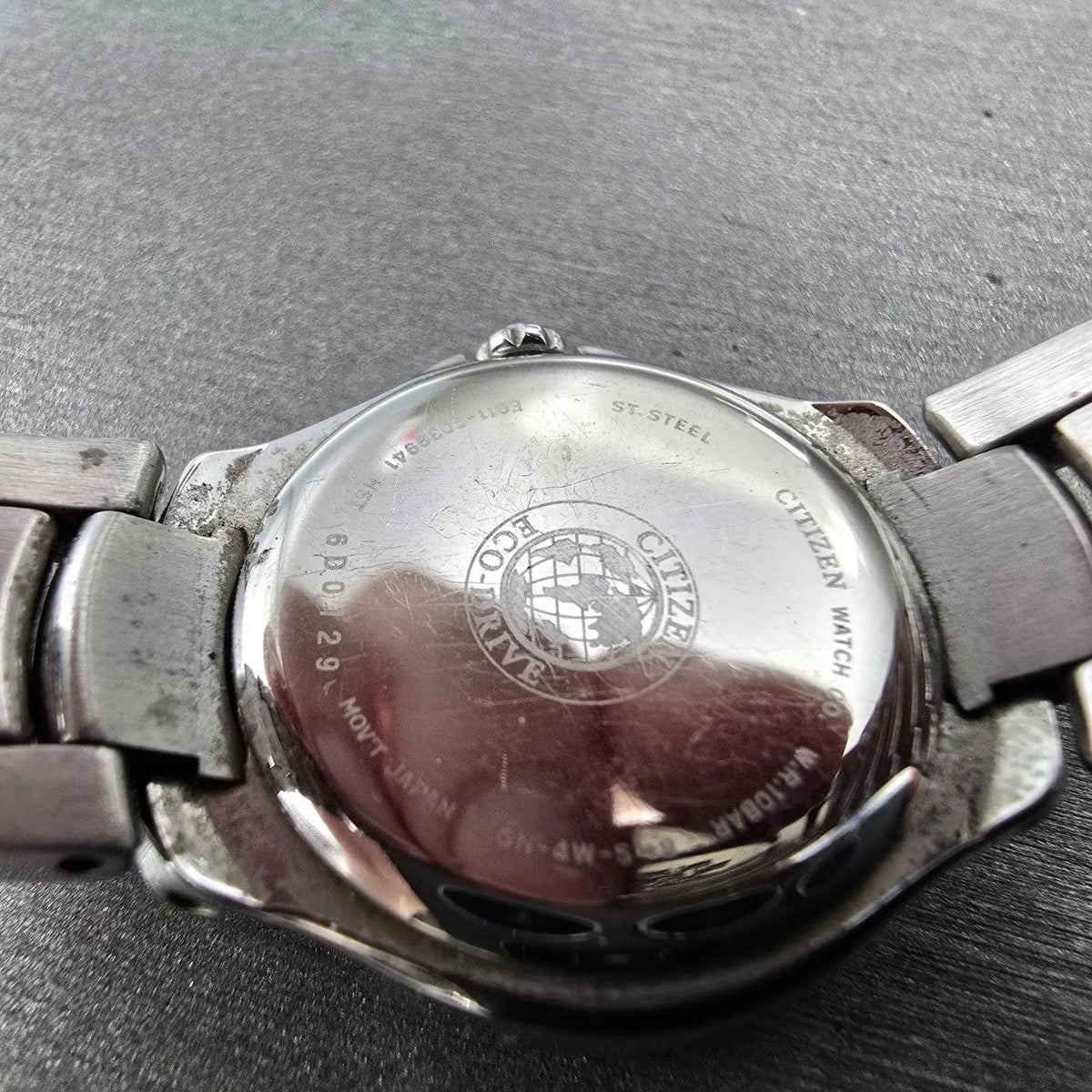 Citizen Eco-Drive Watch Women 26mm Pink Dial Silver Tone Date E011-S039941 RunsT9