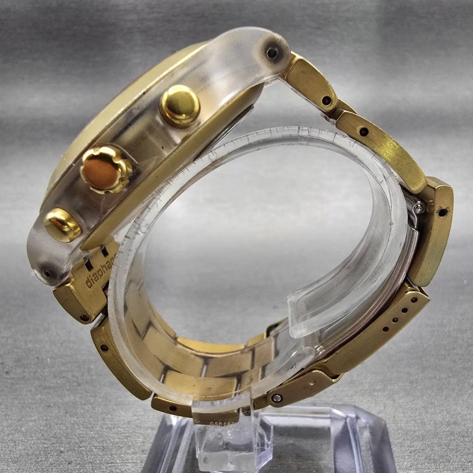 Swatch Irony DIAPHANE FULL BLOODED Chronograph Watch Men Gold Dial READ New Batt6