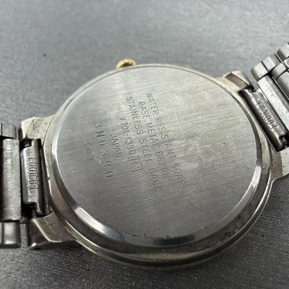 Seiko Alba Urban Watch Men 31mm White Dial Two Tone Round V701-1390 New Battery9