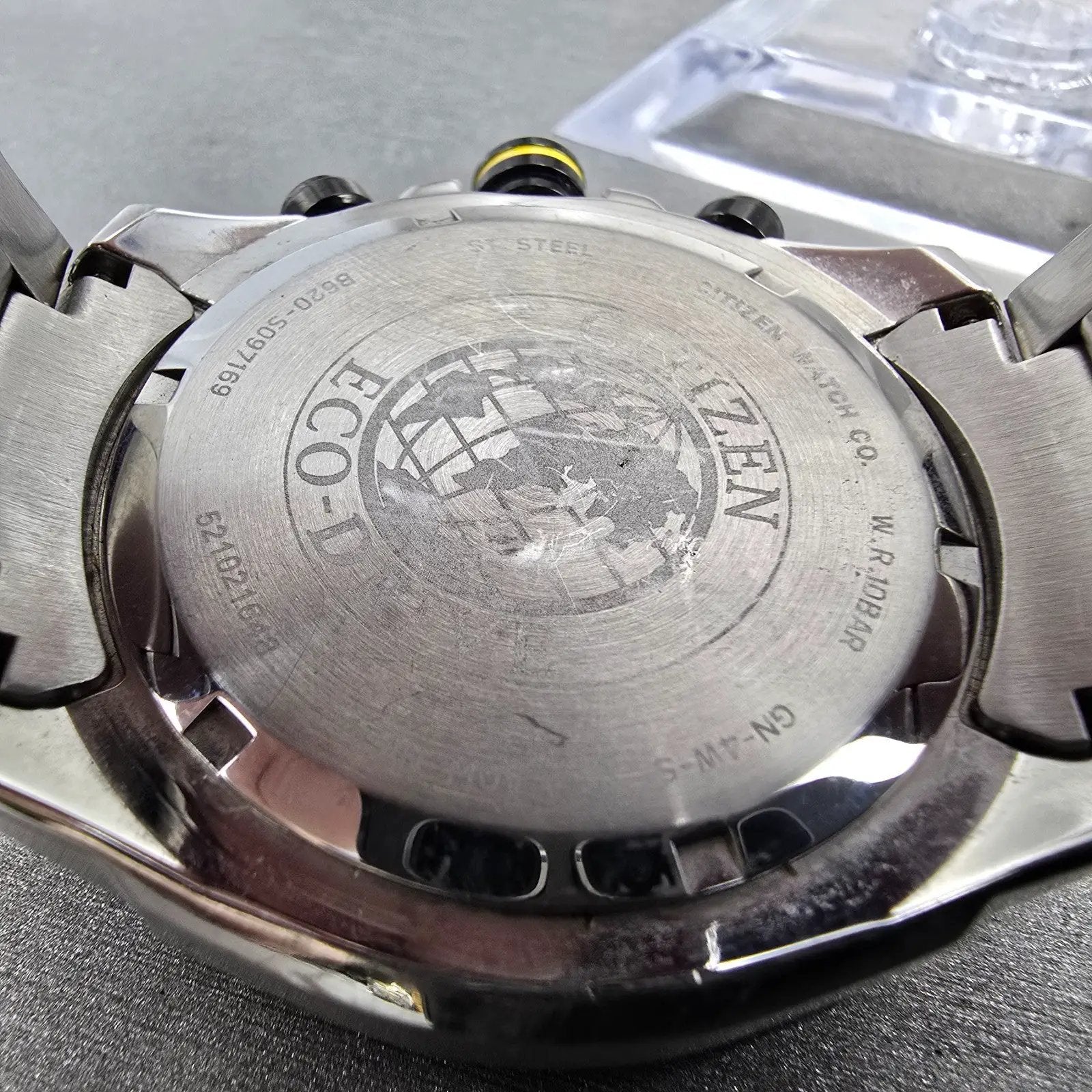 Citizen Eco-Drive Chronograph Watch Men 47mm Black Dial Steel Date Round Runs9