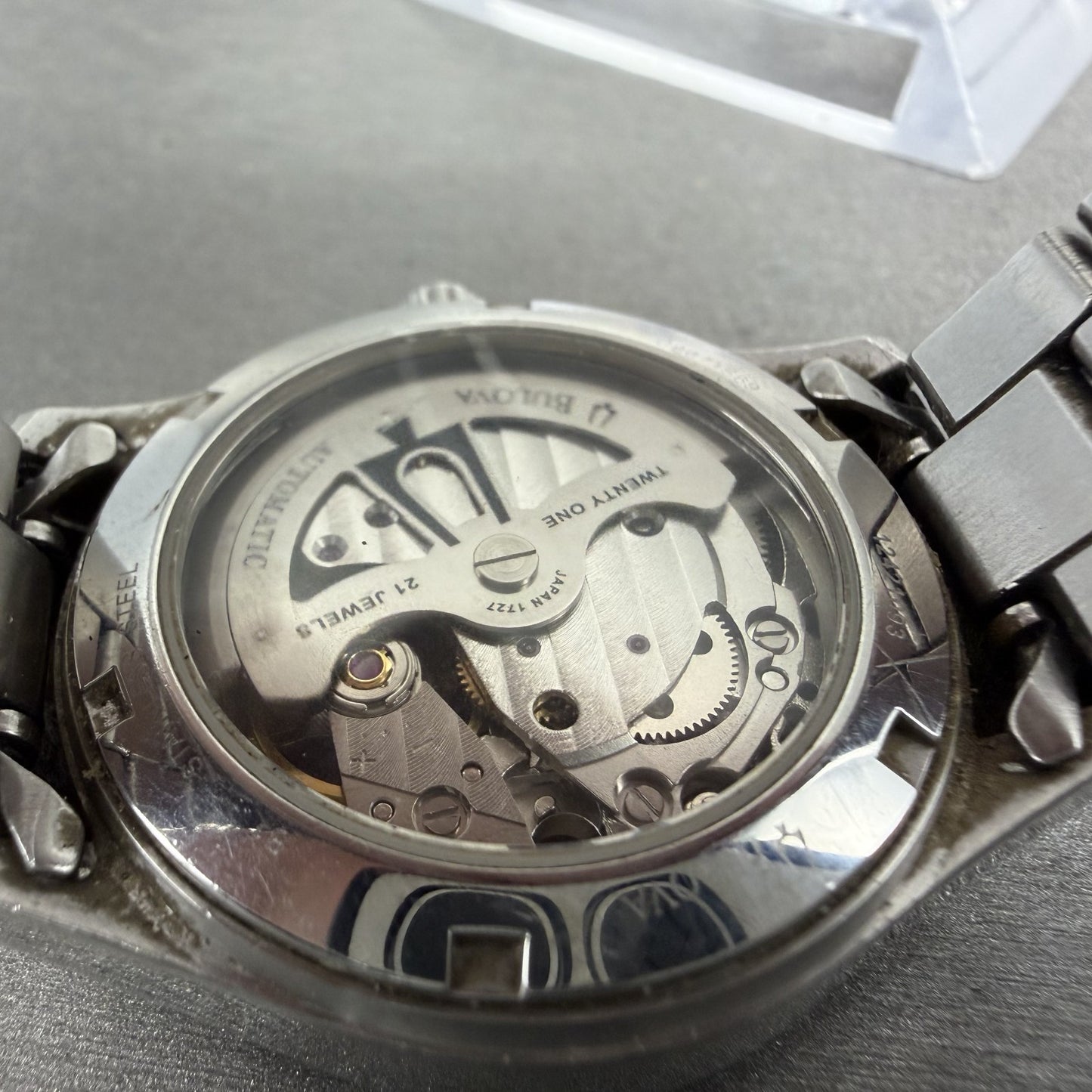 Bulova Automatic Watch Women 36mm MOP Heart Dial Silver Tone Round 96R151 Runs9