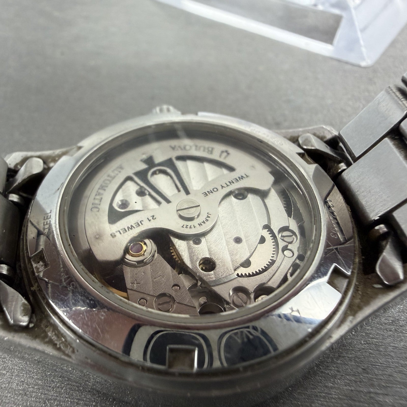 Bulova Automatic Watch Women 36mm MOP Heart Dial Silver Tone Round 96R151 Runs9