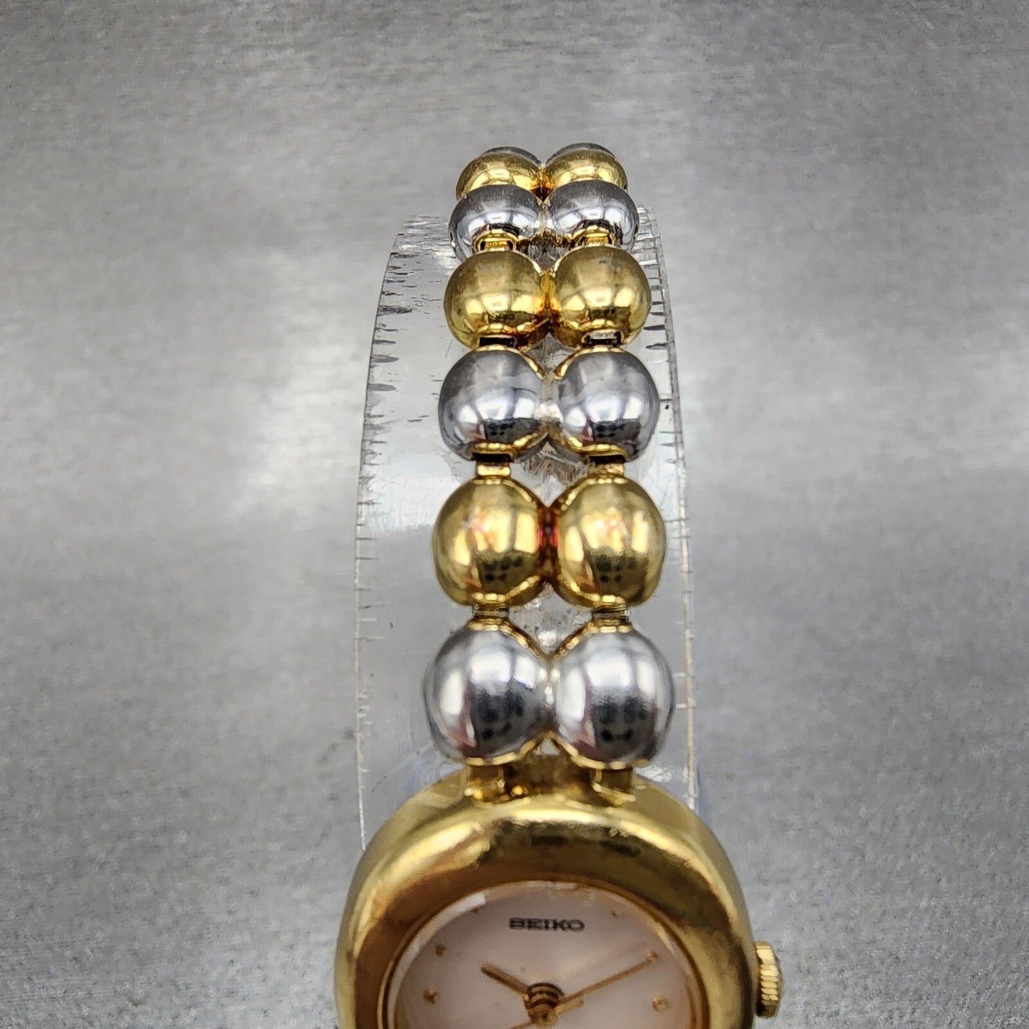 Seiko Watch Women 18mm White Dial Two Tone Oval 12215790 New Battery4