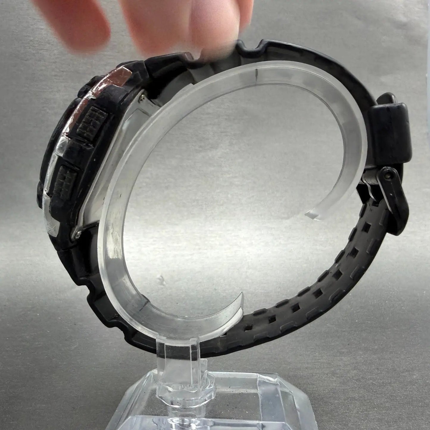 Casio Waveceptor Watch Men 48mm Digital Black Silver Alarm Chrono WV-M200 READ!!6