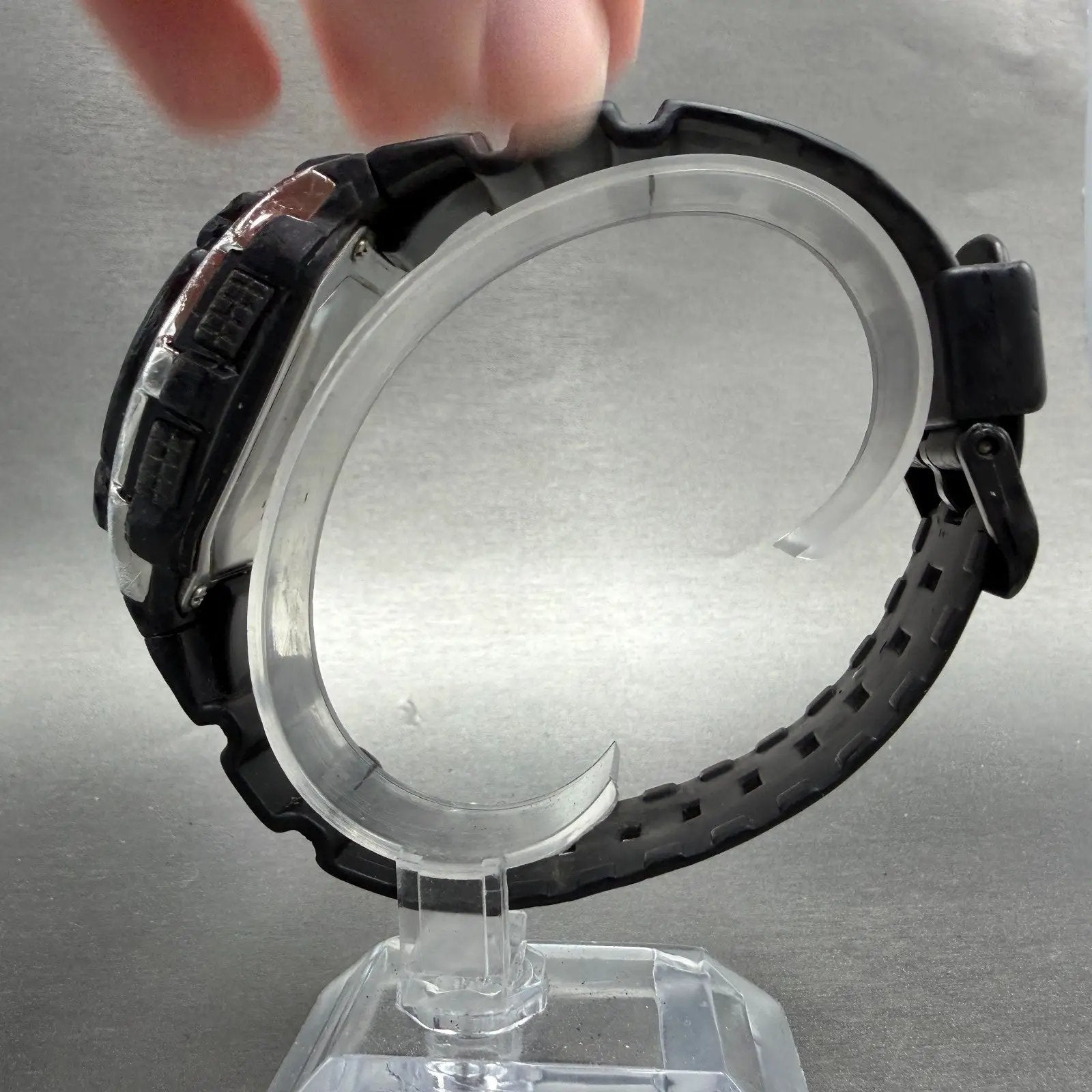 Casio Waveceptor Watch Men 48mm Digital Black Silver Alarm Chrono WV-M200 READ!!6