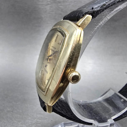 Longines Ultra Chron Watch Men 33mm Gold Dial Gold Filled Rectangle Automatic2