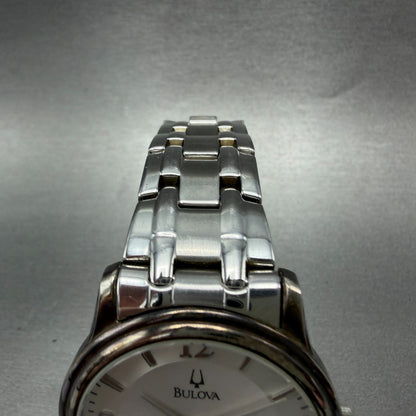 Bulova Watch Men 38mm Silver Dial Silver Tone Round 96A000 New Battery4