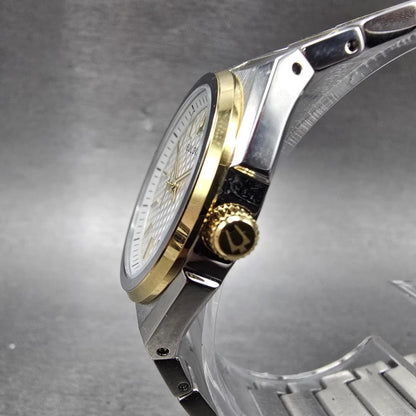 Bulova Watch Women 30mm White Dial Two Tone Date Round 98L323 New Battery3