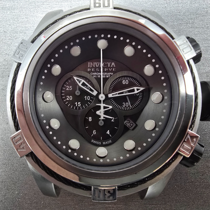Invicta Reserve Bolt Zeus Chronograph Watch Men 52mm Black Dial Steel Date NewBa1