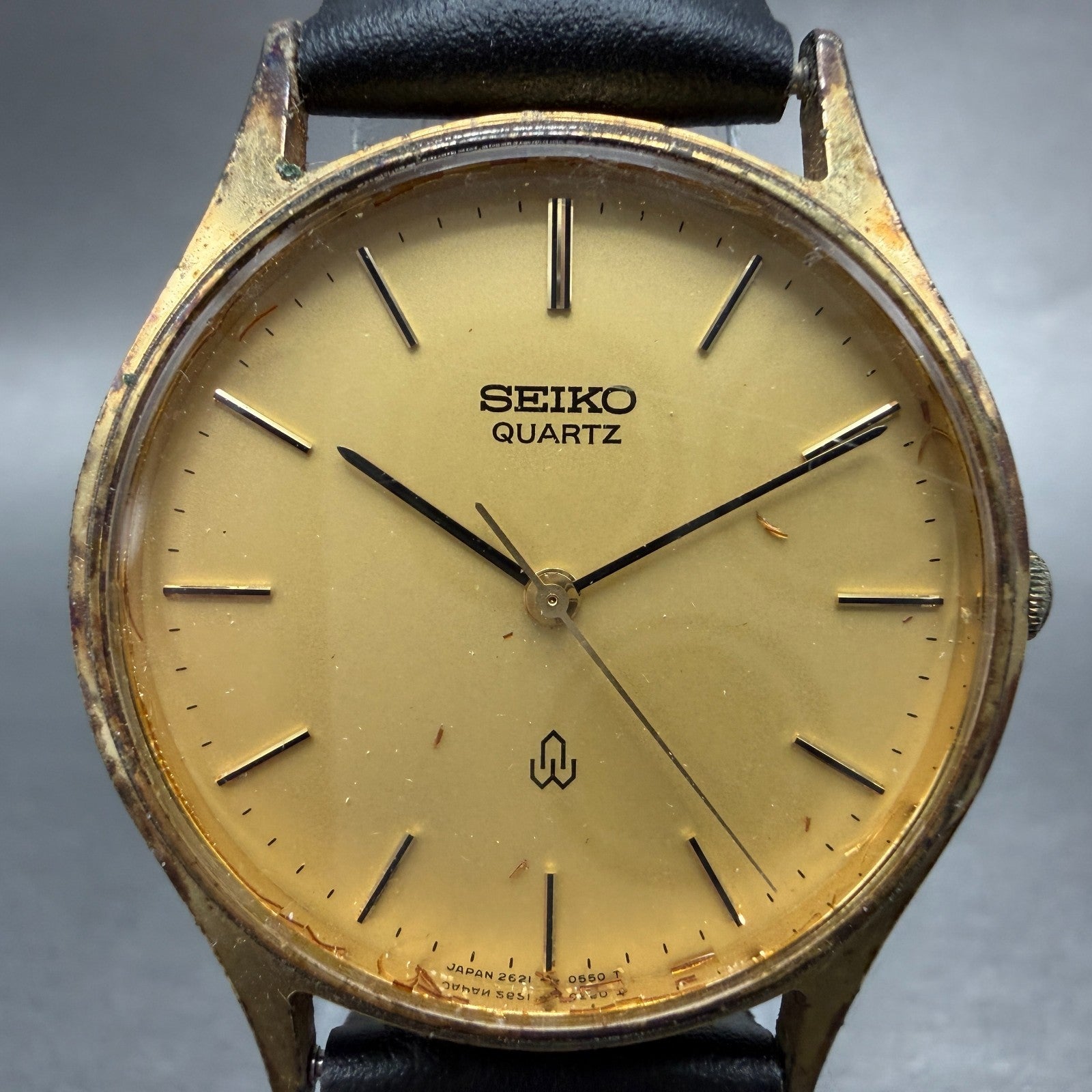 Seiko Watch Unisex 32mm Champagne Dial Gold Tone Round 2621-0150 New Battery1