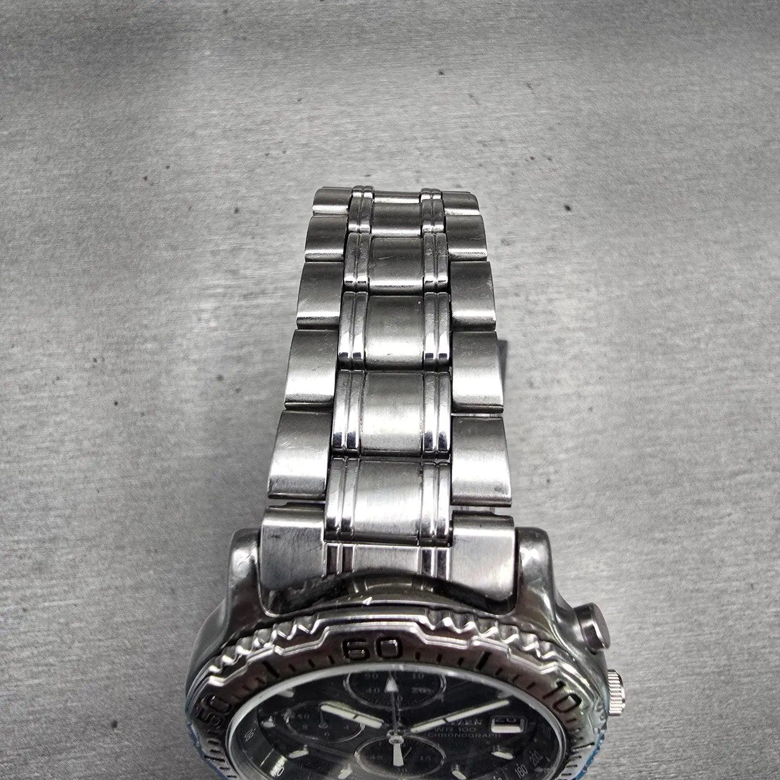 Citizen Chronograph Watch Men 39mm Black Dial Silver Tone 0510-C50545 New Batt4