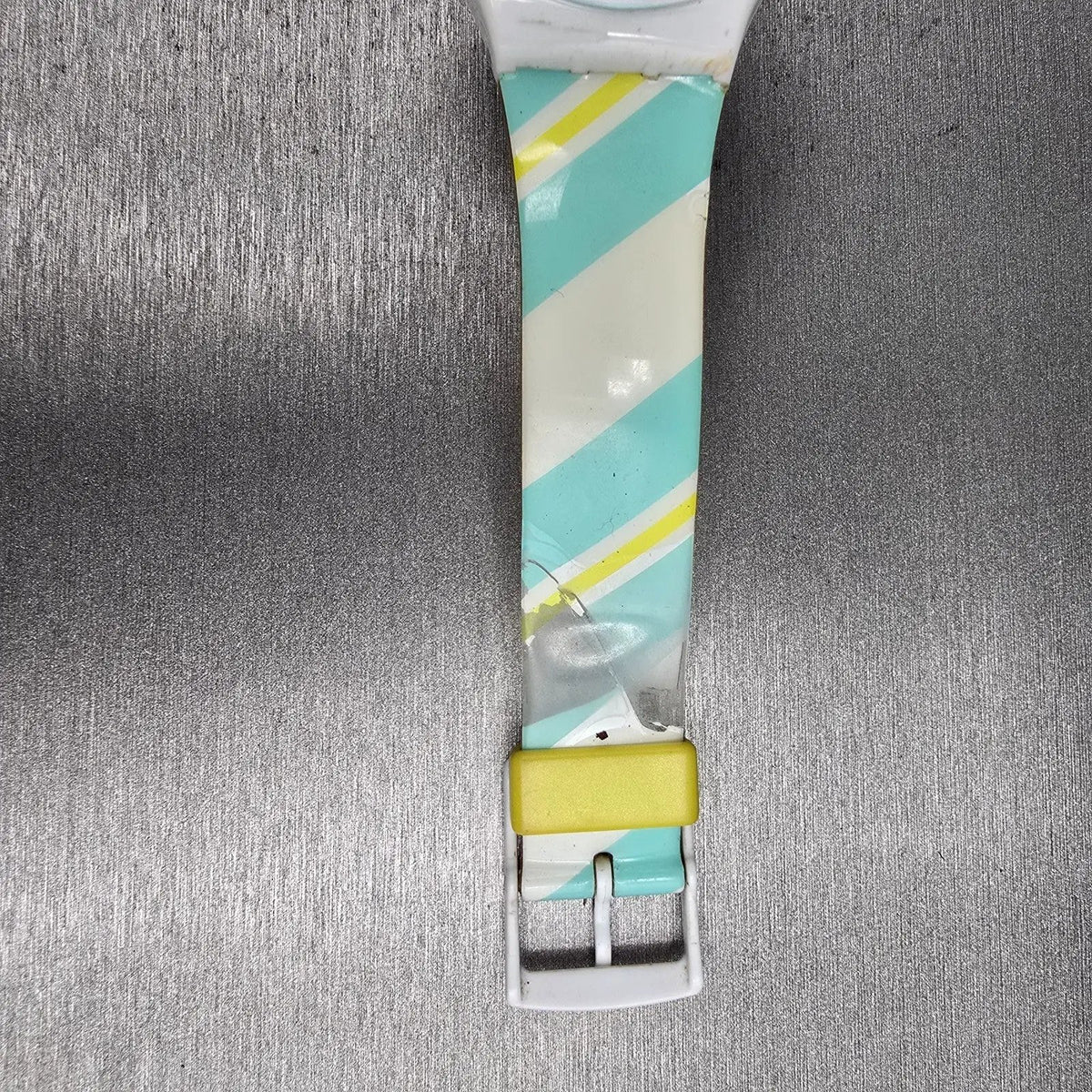 Swatch Peppercane Watch Men 34mm Blue Dial White Case Round GW166 New Batt READ!8