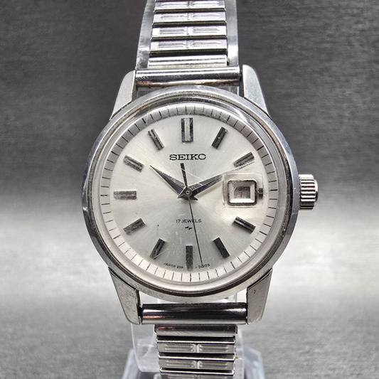 Seiko Watch Women 27mm Silver Dial Silver Tone Date Round 2118-0230 Manual Wind0