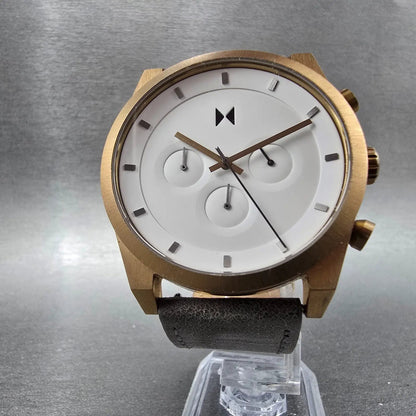 MMVMT Element Chrono Watch Men 44mm White Dial Rose Gold Round New Battery5