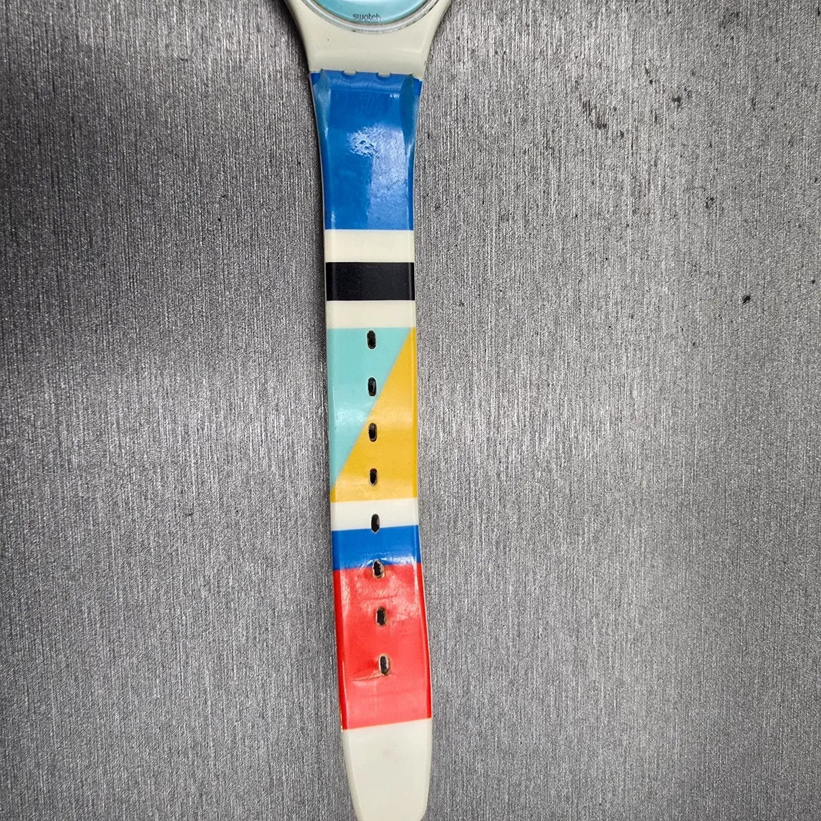Swatch NAB LIGHT Watch Women Blue Dial White Case Round LW118 New Battery VTG11