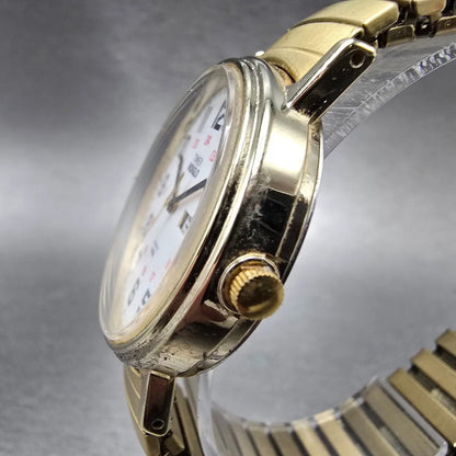 Timex Easy Reader Watch Men 35mm White Dial Gold Daydate Round New Battery2