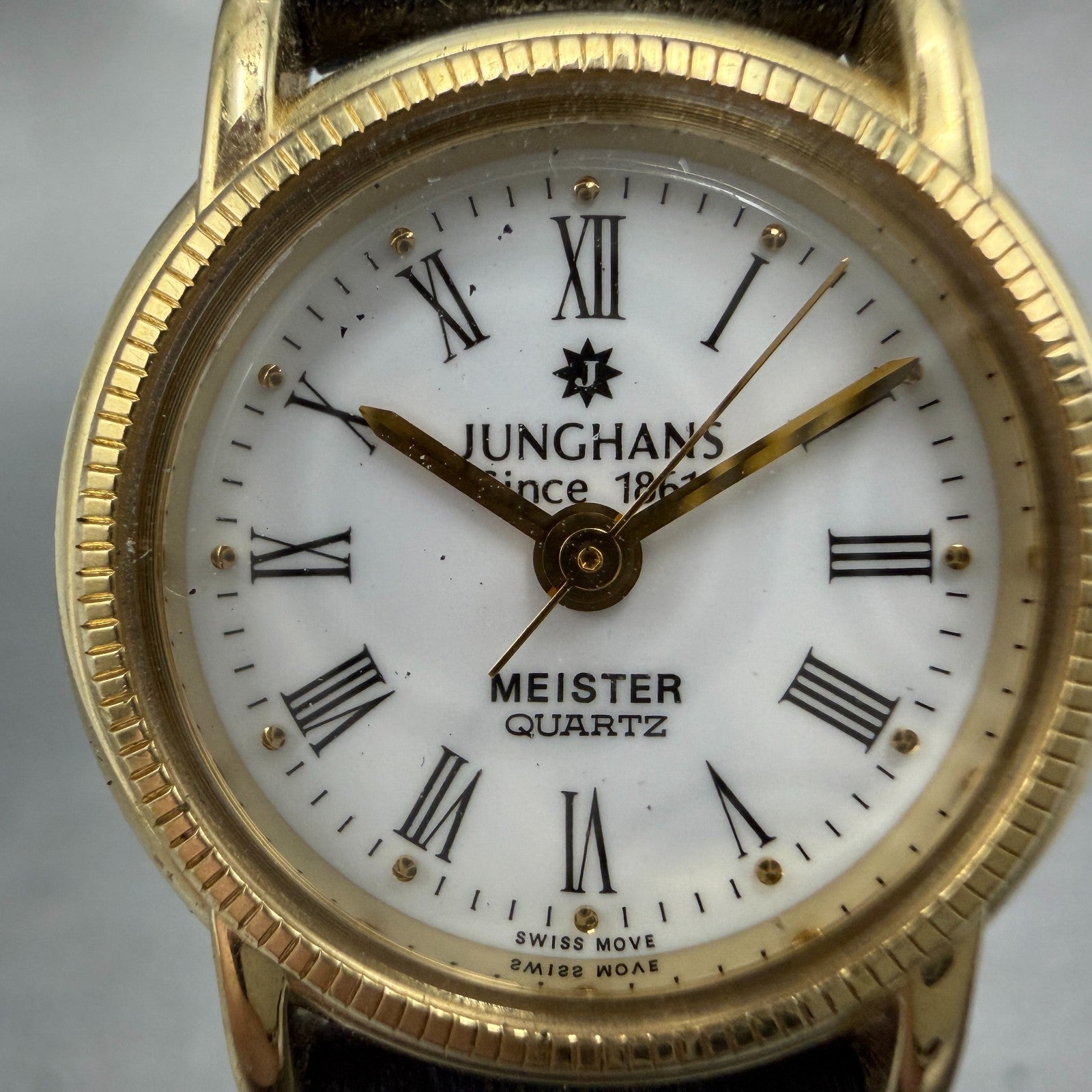 Junghans Meister Watch Women 22mm White Dial Gold Tone Round JE-111L PARTS2