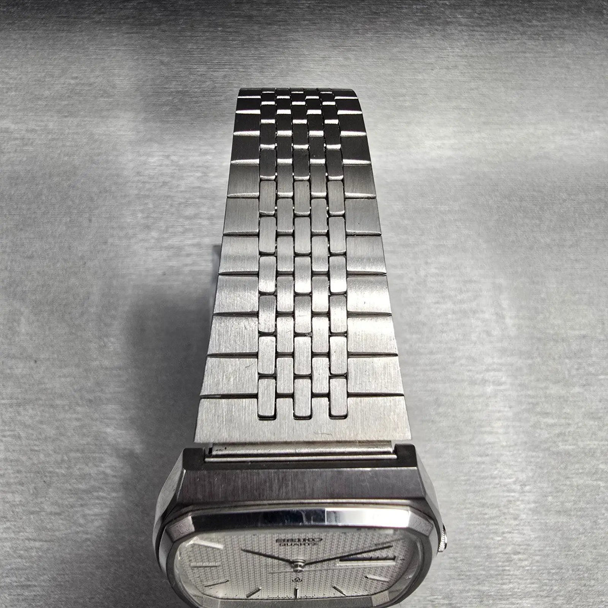 Seiko Watch Men 32mm Silver Dial Silver Tone Daydate Rectangle 5933-5040 New Bat4