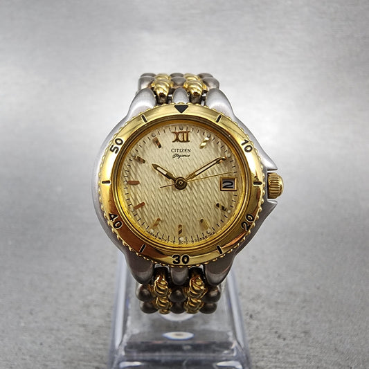 Citizen Elegance Watch Women 25mm Champagne Dial Two Tone Round New Battery0