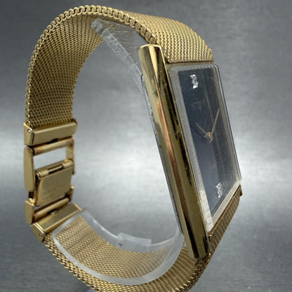 Wittnauer  Tank Watch Men 26mm Black Dial Gold Tone Rectangle New Battery3