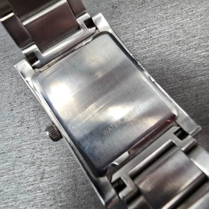 Bulova Tank Watch Men 27mm Blue Dial Silver Tone Date Rectangle 96G75 New Batt10