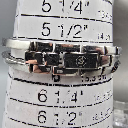 Movado Amorosa Watch Women 24m Black Dial Silver Tone 84 E4 1842 New Batt W/Box10
