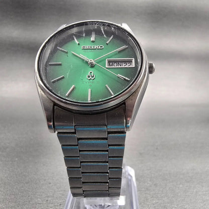 Seiko Type II Watch Men 33mm Green Dial Silver Tone Daydate 8223-6030 New Batt5