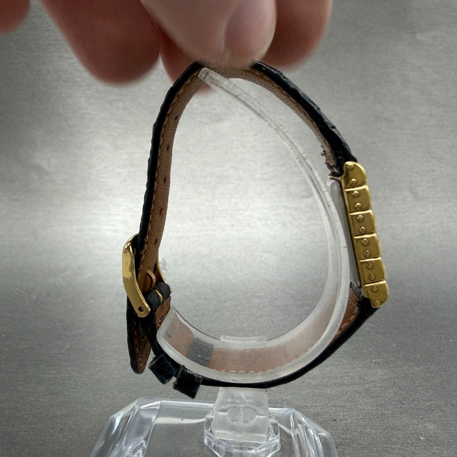 Longines Tank Watch Women 17mm Gold Dial Gold Tone Rectangle New Battery VTG8