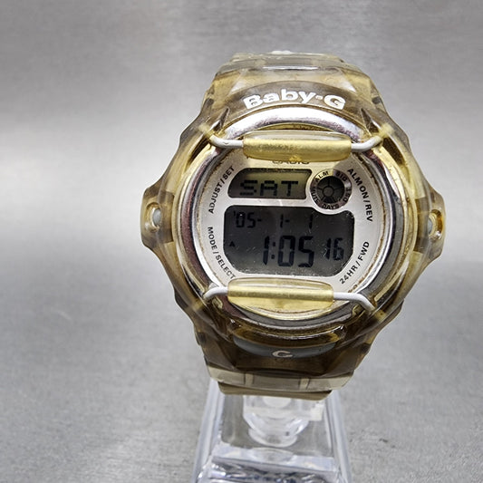 Casio Baby-G Watch Women 40mm Digital Alarm Chrono Gray BG-169R New Battery