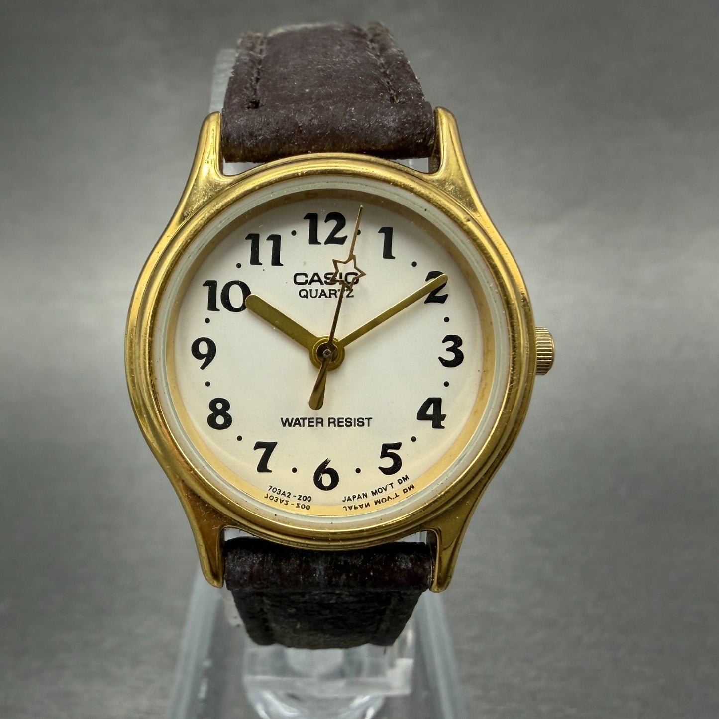 Casio Watch Women 25mm White Dial Gold Tone Round LQ398 New Battery Vintage0