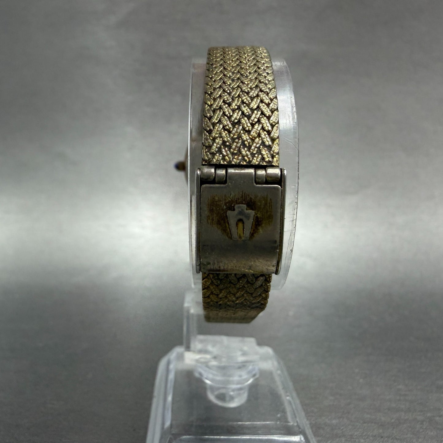 Bulova Watch Women 22mm Champagne Dial Gold Tone Square 9202004 New Battery VTG7