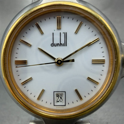 Dunhill Millennium Watch Men 32mm White Dial Two Tone Date Round READ!!!! NewBat1
