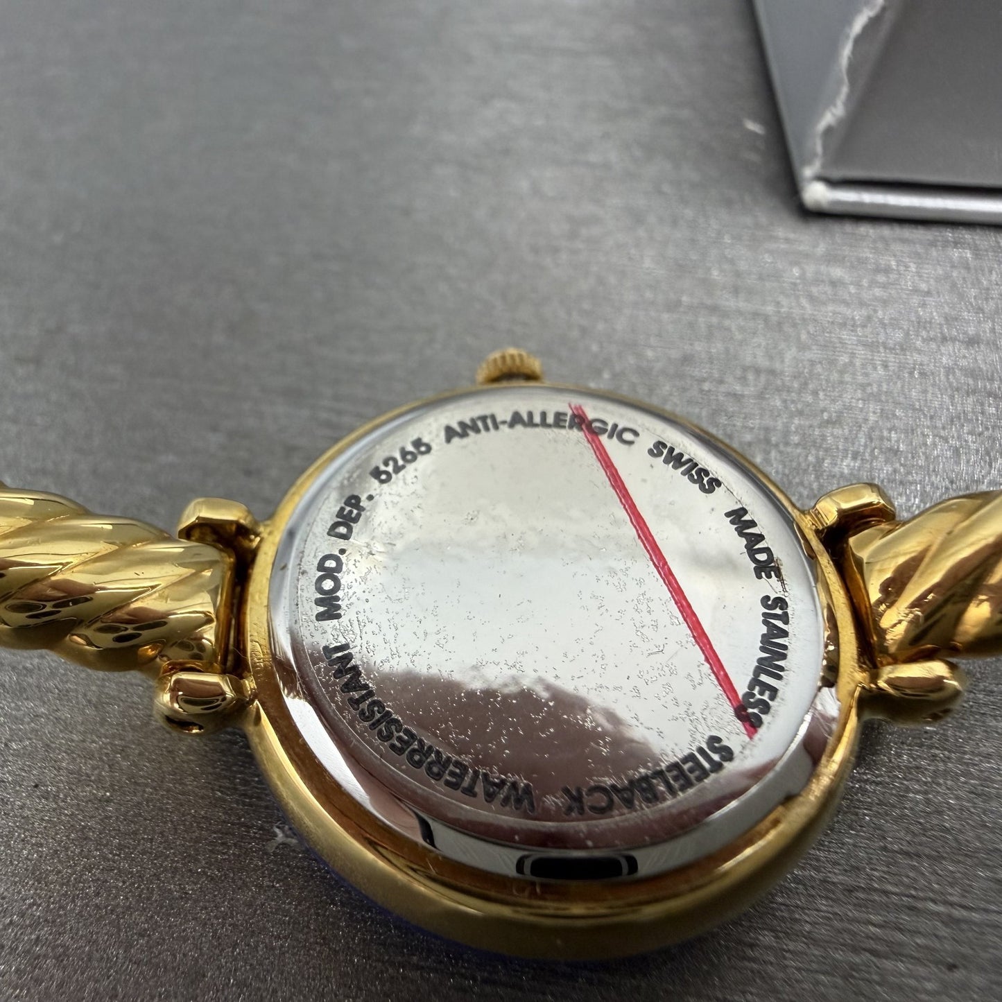Alfex Interchange Bezel Watch Women 24mm White Dial Gold Tone Bangle New Batt13