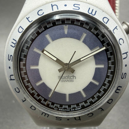 Swatch irony Zebah Watch Unisex 37mm Blue Dial Silver Tone YGS9000 New Battery1