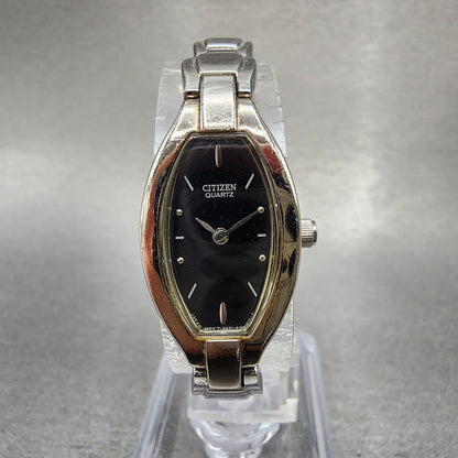 Citizen Watch Women 16mm Black Dial Silver Tone Oval 5421K000459 New Battery0