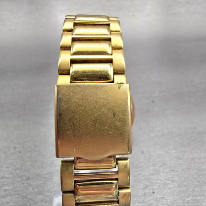 Bulova Moon Phase Watch Men 35mm White Dial Gold Tone Daydate 92D54 New Battery7