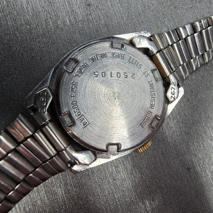 Seiko SQ Watch Women 24mm Silver Dial Two Tone Daydate Round 8523-0059 New BattG10