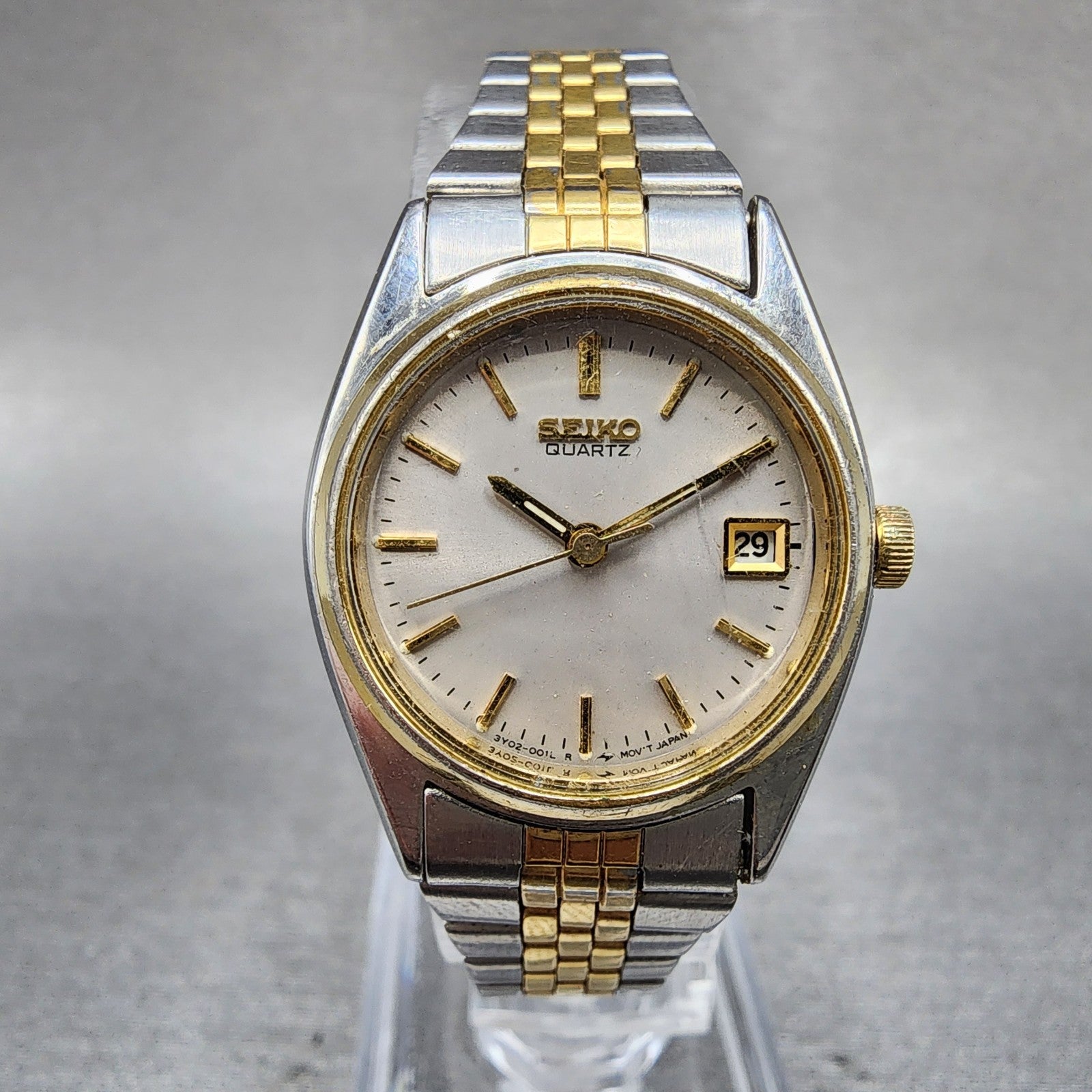 Seiko Watch Women 24mm Silver Dial Two Tone Daydate Round 3Y030010 New batt0