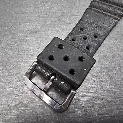 Seiko 22mm Dive Watch Band Black Two Piece Japan Made Vintage5