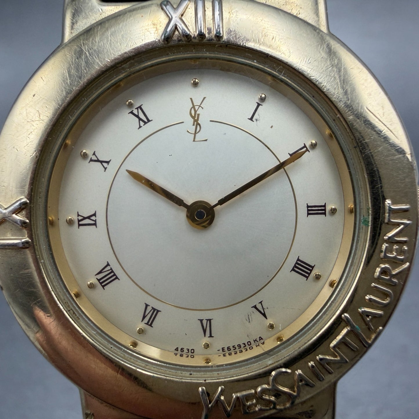 Yves Saint Laurent Watch Women 31mm Champagne Dial Two Tone 4620-E60957 New Batt1